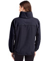New York Mets Mono Cutter & Buck Charter Eco Recycled Womens Anorak Jacket Navy Blue Back Thumbnail Image