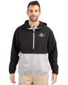 San Francisco Giants Mono Cutter & Buck Charter Eco Recycled Mens Anorak Jacket Black/Polished Front Thumbnail Image