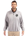 New York Yankees Mono Cutter & Buck Charter Eco Knit Recycled Big & Tall Full-Zip Jacket Polished Medium Gray Front Thumbnail Image