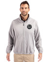 New York Mets Mono Cutter & Buck Charter Eco Knit Recycled Big & Tall Full-Zip Jacket Polished Medium Gray Front Thumbnail Image