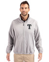 Texas Rangers Mono Cutter & Buck Charter Eco Recycled Mens Full-Zip Jacket Polished Medium Gray Front Thumbnail Image