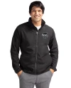 Philadelphia Phillies Mono Cutter & Buck Charter Eco Recycled Mens Full-Zip Jacket Black Front Thumbnail Image