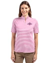 San Francisco Giants Mono Cutter & Buck Virtue Eco Pique Stripe Recycled Womens Top Gelato Fuchsia Front Thumbnail Image
