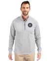 Seattle Mariners Mono Cutter & Buck Adapt Eco Knit Heather Mens Big & Tall Quarter Zip Pullover Polished Heather Front Thumbnail Image