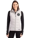 Washington Nationals Mono Cutter & Buck Evoke Hybrid Softshell Recycled Womens Full Zip Vest CONCRETE Front Thumbnail Image
