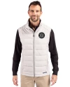 Seattle Mariners Mono Cutter & Buck Evoke Hybrid Softshell Recycled Mens Full Zip Vest CONCRETE Front Thumbnail Image