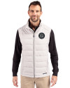 Seattle Mariners Mono Cutter & Buck Evoke Hybrid Softshell Recycled Mens Full Zip Vest CONCRETE Front Thumbnail Image