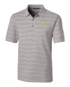 View image 3: Iowa Hawkeyes Cutter & Buck Forge Epic Confidence Recycled Heathered Stripe Stretch Mens Polo Polished Medium Gray Mannequin