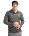 Iowa Hawkeyes Cutter & Buck Advantage Eco Tri-Blend Pique Mens Long Sleeve Polo Elemental Grey Front Thumbnail Image