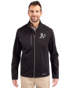 Athletics Mono Cutter & Buck Evoke Softshell Recycled Full Zip Mens Jacket Black Front Thumbnail Image