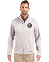 Washington Nationals Mono Cutter & Buck Evoke Softshell Recycled Full Zip Mens Jacket CONCRETE Front Thumbnail Image