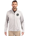 View image 4: New York Yankees Monochromatic Cutter & Buck Evoke Recycled Honeycomb Fleece Mens Full Zip Jacket CONCRETE Front
