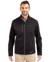 New York Jets Cutter & Buck Evoke Softshell Recycled Full Zip Mens Jacket Black Front Thumbnail Image