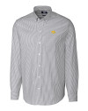 Iowa Hawkeyes Cutter & Buck Stretch Oxford Stripe Mens Long Sleeve Dress Shirt Charcoal Mannequin Thumbnail Image