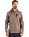 Pittsburgh Pirates Mono Cutter & Buck Roam Epic Versatility Half Zip Recycled Mens Hooded Pullover Mushroom Front Thumbnail Image