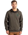 View image 10: Kansas City Royals Monochromatic Cutter & Buck Roam Recycled Buttery-Soft Knit Mens Half Zip Hooded Pullover Poplar Front