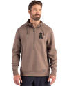 Los Angeles Angels Mono Cutter & Buck Roam Epic Versatility Half Zip Recycled Mens Hooded Pullover Mushroom Front Thumbnail Image