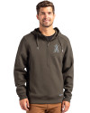 Los Angeles Angels Mono Cutter & Buck Roam Epic Versatility Half Zip Recycled Mens Hooded Pullover Poplar Front Thumbnail Image