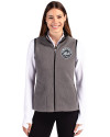 New York Mets Mono Cutter & Buck Cascade Eco Fleece Womens Vest Elemental Grey/Black Front Thumbnail Image