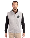View image 7: Seattle Mariners Monochromatic Cutter & Buck Charter Recycled Packable Mens Full Zip Vest Polished Medium Gray Front
