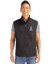 Los Angeles Angels Mono Cutter & Buck Charter Eco Recycled Mens Full-Zip Vest Black Front Thumbnail Image