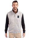 Kansas City Royals Mono Cutter & Buck Charter Eco Recycled Mens Full-Zip Vest Polished Medium Gray Front Thumbnail Image