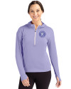 Houston Astro Mono Cutter & Buck Daybreak Eco Recycled Womens Half Zip Hoodie Hyacinth Front Thumbnail Image