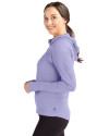 New York Mets Mono Cutter & Buck Daybreak Eco Recycled Womens Half Zip Hoodie Hyacinth Side Thumbnail Image