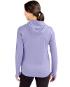 New York Mets Mono Cutter & Buck Daybreak Eco Recycled Womens Half Zip Hoodie Hyacinth Back Thumbnail Image