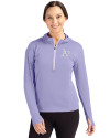 Athletics Mono Cutter & Buck Daybreak Eco Recycled Womens Half Zip Hoodie Hyacinth Front Thumbnail Image