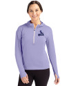 St. Louis Cardinals Mono Cutter & Buck Daybreak Eco Recycled Womens Half Zip Hoodie Hyacinth Front Thumbnail Image