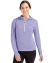 Colorado Rockies Mono Cutter & Buck Daybreak Eco Recycled Womens Half Zip Hoodie Hyacinth Front Thumbnail Image