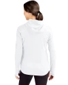 New York Jets Cutter & Buck Daybreak Eco Recycled Womens Half Zip Hoodie White Back Thumbnail Image