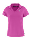 Texas Rangers Mono Cutter & Buck Daybreak Eco Recycled Womens V-neck Polo Gelato Fuchsia Mannequin Thumbnail Image