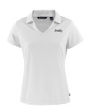 Atlanta Braves Mono Cutter & Buck Daybreak Eco Recycled Womens V-neck Polo White Mannequin Thumbnail Image