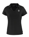 Washington Nationals Mono Cutter & Buck Daybreak Eco Recycled Womens V-neck Polo Black Mannequin Thumbnail Image