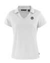 Seattle Mariners Mono Cutter & Buck Daybreak Eco Recycled Womens V-neck Polo White Mannequin Thumbnail Image