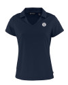 Milwaukee Brewers Mono Cutter & Buck Daybreak Eco Recycled Womens V-neck Polo Navy Blue Mannequin Thumbnail Image