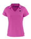 Cincinnati Reds Mono Cutter & Buck Daybreak Eco Recycled Womens V-neck Polo Gelato Fuchsia Mannequin Thumbnail Image