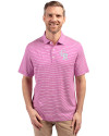 Colorado Rockies Mono Cutter & Buck Forge Eco Double Stripe Stretch Recycled Mens Polo Gelato/White Front Thumbnail Image