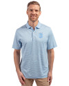 Kansas City Royals Mono Cutter & Buck Forge Eco Double Stripe Stretch Recycled Mens Polo Atlas/White Front Thumbnail Image