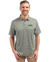 New York Jets Cutter & Buck Forge Eco Double Stripe Stretch Recycled Mens Polo Hunter/White Front Thumbnail Image