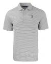 South Florida Bulls Swinging Rocky Cutter & Buck Forge Eco Double Stripe Stretch Recycled Mens Polo Polished/White Mannequin Thumbnail Image