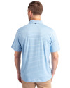 New York Mets Mono Cutter & Buck Forge Eco Heather Stripe Stretch Recycled Mens Polo Atlas Heather Back Thumbnail Image