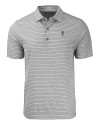 View image 3: South Florida Bulls Swinging Rocky Cutter & Buck Forge Recycled Heather Stripe Four-Way Stretch Mens Polo Elemental Grey Heather Mannequin