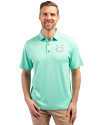 View image 16: Minnesota Twins Monochromatic Cutter & Buck Forge Recycled Four-Way Stretch Mens Polo Fresh Mint Heather Front