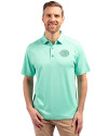 Cincinnati Reds Mono Cutter & Buck Forge Eco Stretch Recycled Mens Polo Fresh Mint Heather Front Thumbnail Image