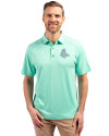 Boston Red Sox Mono Cutter & Buck Forge Eco Stretch Recycled Mens Polo Fresh Mint Heather Front Thumbnail Image