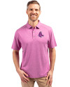 Boston Red Sox Mono Cutter & Buck Forge Eco Stretch Recycled Mens Polo Gelato Heather Front Thumbnail Image