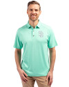 San Diego Padres Mono Cutter & Buck Forge Eco Stretch Recycled Mens Polo Fresh Mint Heather Front Thumbnail Image